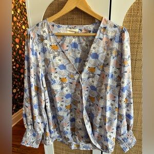 Anthropologie Melloday Floral Print Women's Top